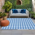 thumbnail image 1 of Outdoor Rug 3x5 ft Blue Check Buffalo Plaid Outdoor Large Area Rug Non Slip Rubber Pastoral Checkered Front Door Mat RV Rug Camping Carpet Patio Outdoor Rugs for Backyard Balcony Deck Porch Indoor, 1 of 9