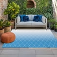 thumbnail image 1 of Outdoor Rug 3x5 ft Blue Geometric Lines Outdoor Large Area Rug Non Slip Rubber Gradient Abstract Front Door Mat RV Rug Camping Carpet Patio Outdoor Rugs for Backyard Balcony Deck Porch Indoor, 1 of 9