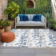 thumbnail image 1 of Outdoor Rug 3x5 ft Blue Leaf Outdoor Large Area Rug Non Slip Rubber Grey Leaves Branches Front Door Mat RV Rug Camping Carpet Patio Outdoor Rugs for Backyard Balcony Deck Porch Indoor, 1 of 9