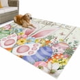 thumbnail image 1 of Outdoor Rug 3x5 ft Bunny Ears Easter Waterproof Outdoor Patio Rug Mat Non Slip Outside Area Rugs Carpet for RV,Camping,Porch,Deck,Pool,Balconybackyard,Pastel Color Easter Eggs Spring Floral Yellow, 1 of 9