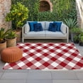 thumbnail image 1 of Outdoor Rug 3x5 ft Dark Red Buffalo Check Plaid Outdoor Large Area Rug Non Slip Rubber Farmhouse Style Front Door Mat RV Rug Camping Carpet Patio Outdoor Rugs for Backyard Balcony Deck Porch Indoor, 1 of 9