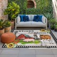 thumbnail image 1 of Outdoor Rug 3x5 ft Farmhouse Animals Outdoor Large Area Rug Non Slip Barn Windmill Sunflower Plaid Retro Wood Front Door Mat RV Rug Carpet Patio Outdoor Rugs for Backyard Balcony Deck Porch Indoor, 1 of 9