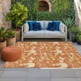 thumbnail image 1 of Outdoor Rug 3x5 ft Floral Bird Outdoor Large Area Rug Non Slip Rubber Orange Flower Tree Branch Front Door Mat RV Rug Camping Carpet Patio Outdoor Rugs for Backyard Balcony Deck Porch Indoor, 1 of 9