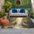 thumbnail image 1 of Outdoor Rug 3x5 ft Forest Deer Outdoor Large Area Rug Non Slip Rubber Fantasy Yellow Sunlight Front Door Mat RV Rug Camping Carpet Patio Outdoor Rugs for Backyard Balcony Deck Porch Indoor, 1 of 9