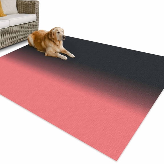 Outdoor Rug 3x5 ft Gradient Color Waterproof Outdoor Patio Rug Mat Non Slip Outside Area Rugs Carpet for RV,Camping,Porch,Deck,Pool,Balcony,Backyard, Darkening Gray Pink