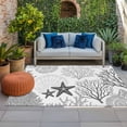 thumbnail image 1 of Outdoor Rug 3x5 ft Gray Starfish Shell Outdoor Large Area Rug Non Slip Rubber Coastal Ocean Coral Front Door Mat RV Rug Camping Carpet Patio Outdoor Rugs for Backyard Balcony Deck Porch Indoor, 1 of 9
