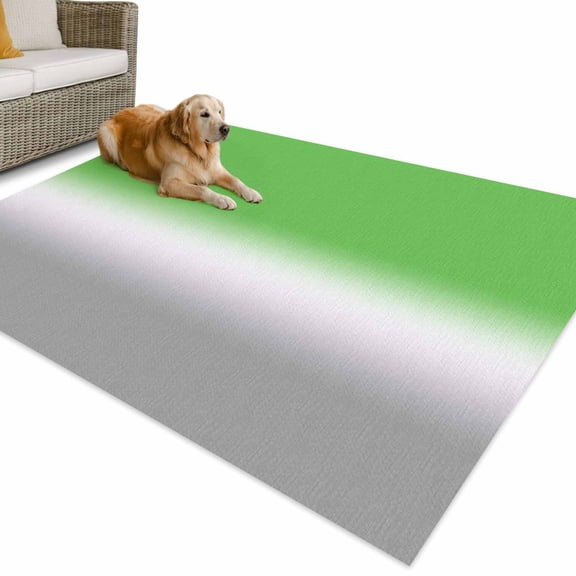 Outdoor Rug 3x5 ft Green and Grey Ombre Waterproof Outdoor Patio Rug Mat Non Slip Outside Area Rugs Carpet for RV,Camping,Porch,Deck,Pool,Balcony,Backyard, Gradient Gradual Color