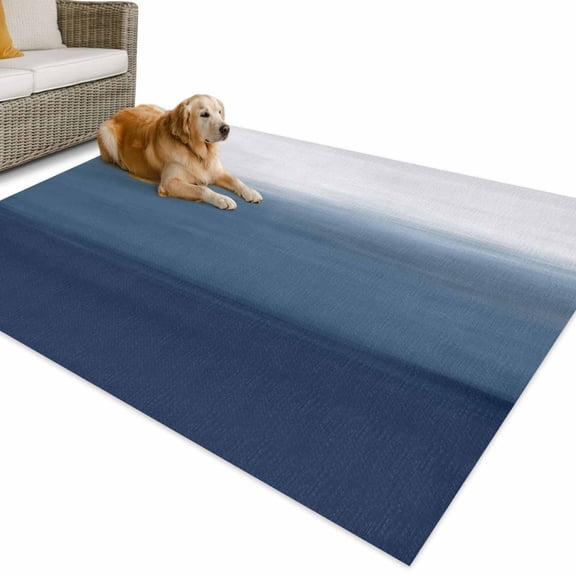 Outdoor Rug 3x5 ft Navy Blue Waterproof Outdoor Patio Rug Mat Non Slip Outside Area Rugs Carpet for RV,Camping,Porch,Deck,Pool,Balcony,Backyard, Gradient Pure Color