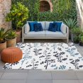 thumbnail image 1 of Outdoor Rug 3x5 ft Navy Leaves Outdoor Large Area Rug Non Slip Rubber Blue Leaf Branches Plants Front Door Mat RV Rug Camping Carpet Patio Outdoor Rugs for Backyard Balcony Deck Porch Indoor, 1 of 9
