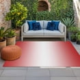 thumbnail image 1 of Outdoor Rug 3x5 ft Ombre Red White Outdoor Large Area Rug Non Slip Rubber Gradient Color Front Door Mat RV Rug Camping Carpet Patio Outdoor Rugs for Backyard Balcony Deck Porch Indoor, 1 of 9