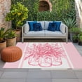 thumbnail image 1 of Outdoor Rug 3x5 ft Pink Eucalyptus Leaves Outdoor Large Area Rug Non Slip Rubber Floral Vase Stripes Front Door Mat RV Rug Camping Carpet Patio Outdoor Rugs for Backyard Balcony Deck Porch Indoor, 1 of 9