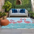 thumbnail image 1 of Outdoor Rug 3x5 ft Pink Flamingo Outdoor Large Area Rug Non Slip Rubber Hello Sunshine Cloud Sky Front Door Mat RV Rug Camping Carpet Patio Outdoor Rugs for Backyard Balcony Deck Porch Indoor, 1 of 9