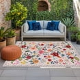 thumbnail image 1 of Outdoor Rug 3x5 ft Pink Floral Outdoor Large Area Rug Non Slip Rubber Farmhouse Vintage Flower Front Door Mat RV Rug Camping Carpet Patio Outdoor Rugs for Backyard Balcony Deck Porch Indoor, 1 of 9