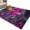 thumbnail image 1 of Outdoor Rug 3x5 ft Pink Neon Mushrooms Waterproof Outdoor Patio Rug Mat Non Slip Outside Area Rugs Carpet for RV,Camping,Porch,Deck,Pool,Balcony,Backyard, Fantasy Shiny Moon Snails, 1 of 9