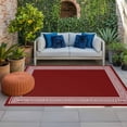 thumbnail image 1 of Outdoor Rug 3x5 ft Red Key Pattern Outdoor Large Area Rug Non Slip Rubber Geometric Art Front Door Mat RV Rug Camping Carpet Patio Outdoor Rugs for Backyard Balcony Deck Porch Indoor, 1 of 9
