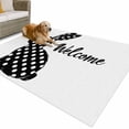 thumbnail image 1 of Outdoor Rug 3x5 ft Retro Waterproof Outdoor Patio Rug Mat Non Slip Outside Area Rugs Carpet for RV,Camping,Porch,Deck,Pool,Balconybackyard,Welcome Home Sign Polka Dot Rabbit Black White, 1 of 9