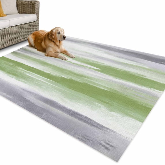 Outdoor Rug 3x5 ft Sage Green Grey Paint Waterproof Outdoor Patio Rug Mat Non Slip Outside Area Rugs Carpet for RV,Camping,Porch,Deck,Pool,Balcony,Backyard, Abstract Art Texture