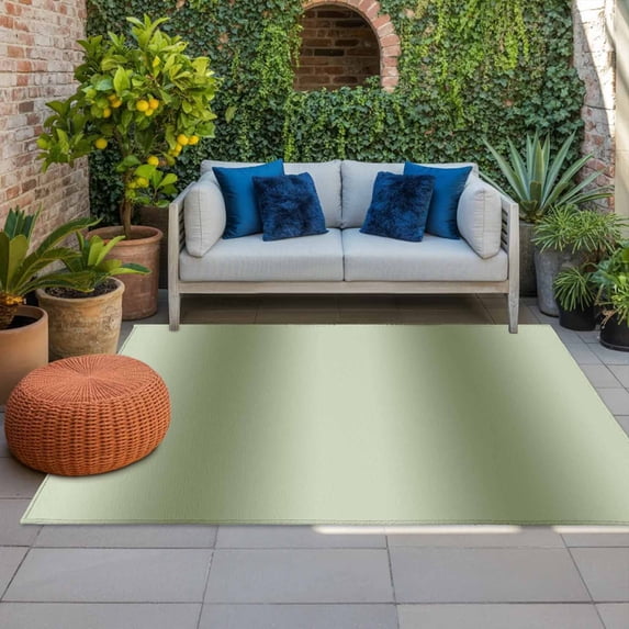 Outdoor Rug 3x5 ft Sage Green Outdoor Large Area Rug Non Slip Rubber Gradient Color Front Door Mat RV Rug Camping Carpet Patio Outdoor Rugs for Backyard Balcony Deck Porch Indoor
