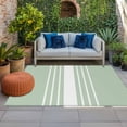 thumbnail image 1 of Outdoor Rug 3x5 ft Sage Green Vertical Stripes Outdoor Large Area Rug Non Slip Rubber Classic Striped Front Door Mat RV Rug Camping Carpet Patio Outdoor Rugs for Backyard Balcony Deck Porch Indoor, 1 of 9