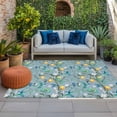 thumbnail image 1 of Outdoor Rug 3x5 ft Teal Hummingbird Outdoor Large Area Rug Non Slip Rubber Lemon Fruit Branch Front Door Mat RV Rug Camping Carpet Patio Outdoor Rugs for Backyard Balcony Deck Porch Indoor, 1 of 9