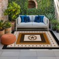 thumbnail image 1 of Outdoor Rug 3x5 ft Weatern Texas Star Brown Outdoor Large Area Rug Non Slip Rubber Rustic Wheat Ears Front Door Mat RV Rug Camping Carpet Patio Outdoor Rugs for Backyard Balcony Deck Porch Indoor, 1 of 9