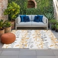 thumbnail image 1 of Outdoor Rug 3x5 ft Yellow Leaf Outdoor Large Area Rug Non Slip Rubber Grey Leaves Branches Front Door Mat RV Rug Camping Carpet Patio Outdoor Rugs for Backyard Balcony Deck Porch Indoor, 1 of 9