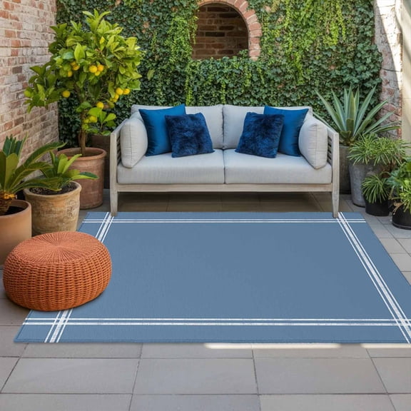 Outdoor Rug 3x5ft Solid Color Large Area Rug Royal Blue Indoor Outdoor Carpet Outdoor Rugs Mats for Patio Camping,RV,Front Door, Outside Decor