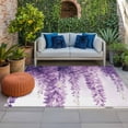thumbnail image 1 of Outdoor Rug 3x5ft Spring Purple Flowers Large Area Rug Watercolor Pastoral Indoor Outdoor Carpet Outdoor Rugs Mats for Patio Camping,RV,Front Door, Outside Decor, 1 of 9
