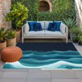 thumbnail image 1 of Outdoor Rug 3x5ft Water Ripple Large Area Rug Green Blue Indoor Outdoor Carpet Outdoor Rugs Mats for Patio Camping,RV,Front Door, Outside Decor, 1 of 9