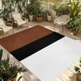 thumbnail image 1 of Outdoor Rug 4x6 Feet, Brown Black White Boho Entryway Rugs Floor Mats, Washable Runner Rug Non Slip, Modern Striped Art Indoor Outside Rugs for Patios/Porch/Camping, 1 of 9