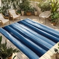 thumbnail image 1 of Outdoor Rug 4x6 Feet, Navy Blue Ombre Entryway Rugs Floor Mats, Washable Runner Rug Non Slip, Modern Oil Painting Waves Abstract Indoor Outside Rugs for Patios/Porch/Camping, 1 of 9