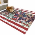 thumbnail image 1 of Outdoor Rug 4x6 ft 4th of July Waterproof Outdoor Patio Rug Mat Non Slip Outside Area Carpet for RV,Camping,Porch,Deck,Pool,Balconybackyard,Patriotic Sunflower Floral Eucalyptus Leaf Red Striped, 1 of 9