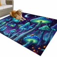 thumbnail image 1 of Outdoor Rug 4x6 ft Blue Neon Mushrooms Waterproof Outdoor Patio Rug Mat Non Slip Outside Area Rugs Carpet for RV,Camping,Porch,Deck,Pool,Balcony,Backyard, Fantasy Shiny Moon Snails, 1 of 9