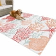 thumbnail image 1 of Outdoor Rug 4x6 ft Coral Red Pastel Aqua Coastal Waterproof Outdoor Patio Rug Mat Non Slip Outside Area Rugs Carpet for RV,Camping,Porch,Deck,Pool,Balconybackyard,Ocean Animals Pattern, 1 of 9