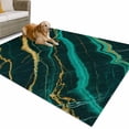 thumbnail image 1 of Outdoor Rug 4x6 ft Green Abstract Marble Texture Waterproof Outdoor Patio Rug Mat Non Slip Outside Area Rugs Carpet for RV,Camping,Porch,Deck,Pool,Balconybackyard,Gold Lines Cracks, 1 of 9