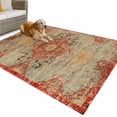 thumbnail image 1 of Outdoor Rug 4x6 ft Orange Blue Boho Floral Waterproof Outdoor Patio Rug Mat Non Slip Outside Area Rugs Carpet for RV,Camping,Porch,Deck,Pool,Balconybackyard,Medieval Vintage Texture, 1 of 9