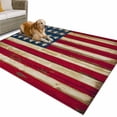 thumbnail image 1 of Outdoor Rug 4x6 ft Patriotic Rustic American Flag Waterproof Outdoor Patio Rug Mat Non Slip Outside Area Rugs Carpet for RV,Camping,Porch,Deck,Pool,Balconybackyard,4th of July Red Blue, 1 of 9