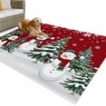 thumbnail image 1 of Outdoor Rug 4x6 ft Red Snowman Christmas Waterproof Outdoor Patio Rug Mat Non Slip Outside Area Rugs Carpet for RV,Camping,Porch,Deck,Pool,Balconybackyard,White Snowflake Xmas Tree, 1 of 9