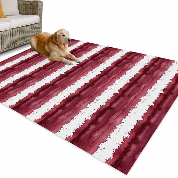 Outdoor Rug 4x6 ft Red Stripes Waterproof Outdoor Patio Rug Mat Non Slip Outside Area Rugs Carpet for RV,Camping,Porch,Deck,Pool,Balcony,Backyard, Graffiti Striped Lines
