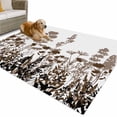 thumbnail image 1 of Outdoor Rug 4x6 ft Rustic Field Waterproof Outdoor Patio Rug Mat Non Slip Outside Area Rugs Carpet for RV,Camping,Porch,Deck,Pool,Balconybackyard,Silhouette Flower Herb Brown, 1 of 9