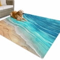 thumbnail image 1 of Outdoor Rug 4x6 ft Turquoise Coastal Beach Waterproof Outdoor Patio Rug Mat Non Slip Outside Area Rugs Carpet for RV,Camping,Porch,Deck,Pool,Balconybackyard,Vintage Gradients Ocean Waves, 1 of 9