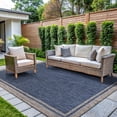 thumbnail image 1 of Outdoor Rug  5x7 Bordered Navy Blue Gray Modern Area Rugs For Indoor And Patios Porches Waterproof Washable Porch Deck Outside Carpet (bordered 5 X 7), 1 of 9