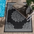 thumbnail image 1 of Outdoor Rug  5x7 Medallion Black White Modern Area Rugs For Indoor And Patios Kitchen Hallway Mats Washable Porch Deck Outside Carpet (medallion 5 X 7), 1 of 9