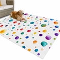 thumbnail image 1 of Outdoor Rug 5x7 ft Abstract Waterproof Outdoor Patio Rug Mat Non Slip Outside Area Rugs Carpet for RV,Camping,Porch,Deck,Pool,Balconybackyard,Watercolor Polka Dots Print Colorful White, 1 of 9