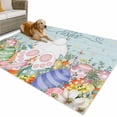 thumbnail image 1 of Outdoor Rug 5x7 ft Bunny Tail Happy Easter Waterproof Outdoor Patio Rug Mat Non Slip Outside Area Rugs Carpet for RV,Camping,Porch,Deck,Pool,Balconybackyard,Color Eggs Spring Flowers Light Blue, 1 of 9
