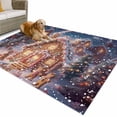 thumbnail image 1 of Outdoor Rug 5x7 ft Gingerbread Man Christmas Waterproof Outdoor Patio Rug Mat Non Slip Outside Area Rugs Carpet for RV,Camping,Porch,Deck,Pool,Balconybackyard,Winter Snowy Scene White, 1 of 9
