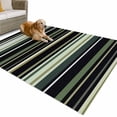 thumbnail image 1 of Outdoor Rug 5x7 ft Green Black Retro Stripe Waterproof Outdoor Patio Rug Mat Non Slip Outside Area Rugs Carpet for RV,Camping,Porch,Deck,Pool,Balconybackyard,Minimalist Geometric Pattern, 1 of 9