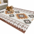 thumbnail image 1 of Outdoor Rug 5x7 ft Orange Brown Boho Waterproof Outdoor Patio Rug Mat Non Slip Outside Area Rugs Carpet for RV,Camping,Porch,Deck,Pool,Balconybackyard,Vintage Southwest Tribal Geometric Pattern, 1 of 9