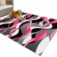 thumbnail image 1 of Outdoor Rug 5x7 ft Pink Black Grey Lines Waterproof Outdoor Patio Rug Mat Non Slip Outside Area Rugs Carpet for RV,Camping,Porch,Deck,Pool,Balconybackyard,Modern Abstract Stripes, 1 of 9