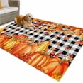 thumbnail image 1 of Outdoor Rug 5x7 ft Pumpkins Fall Thanksgiving Waterproof Outdoor Patio Rug Mat Non Slip Outside Area Rugs Carpet for RV,Camping,Porch,Deck,Pool,Balconybackyard,Orange Leaves Black White Plaid, 1 of 9